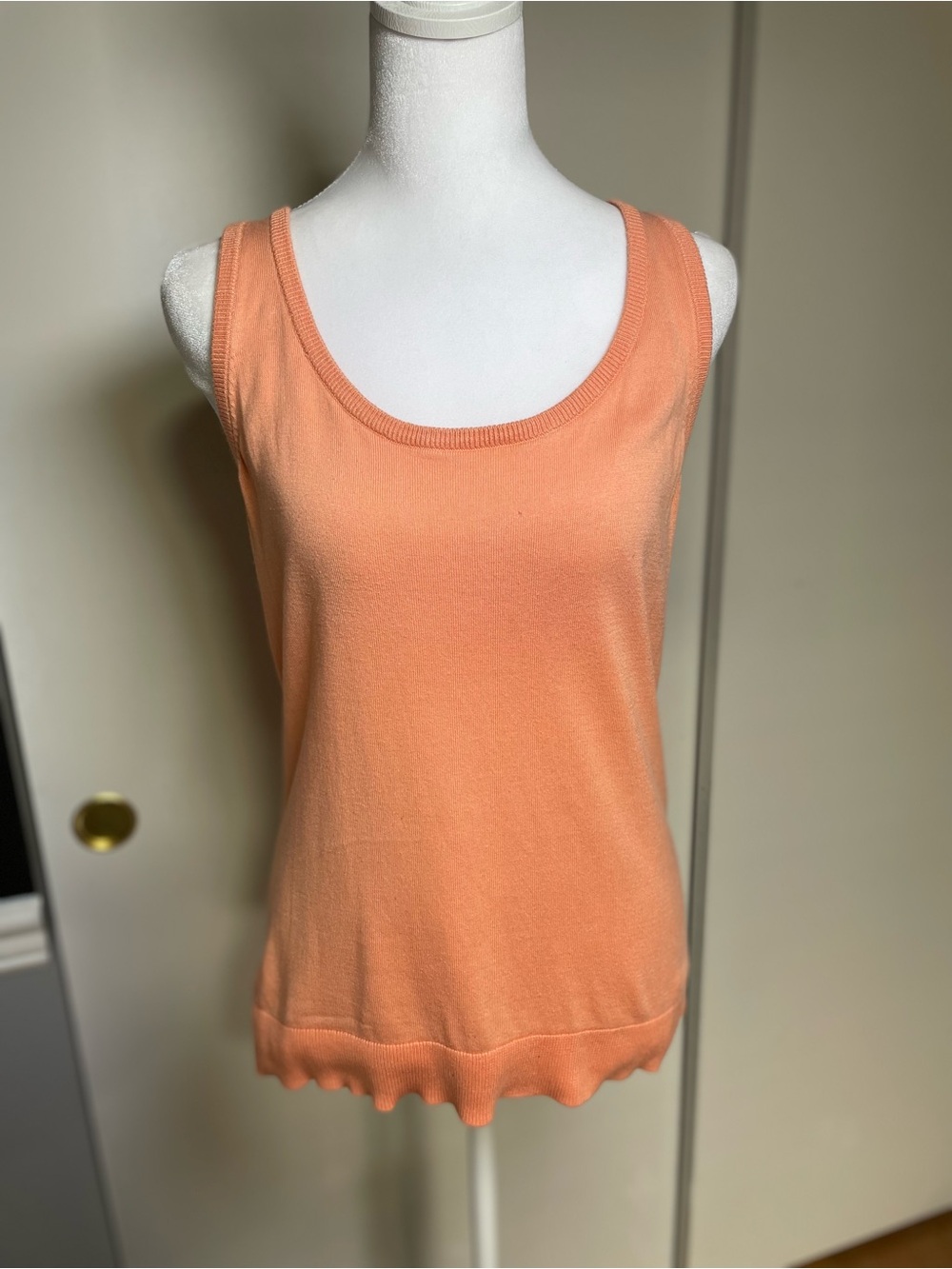 Talbots Peach Scoop Neck Knit Tank